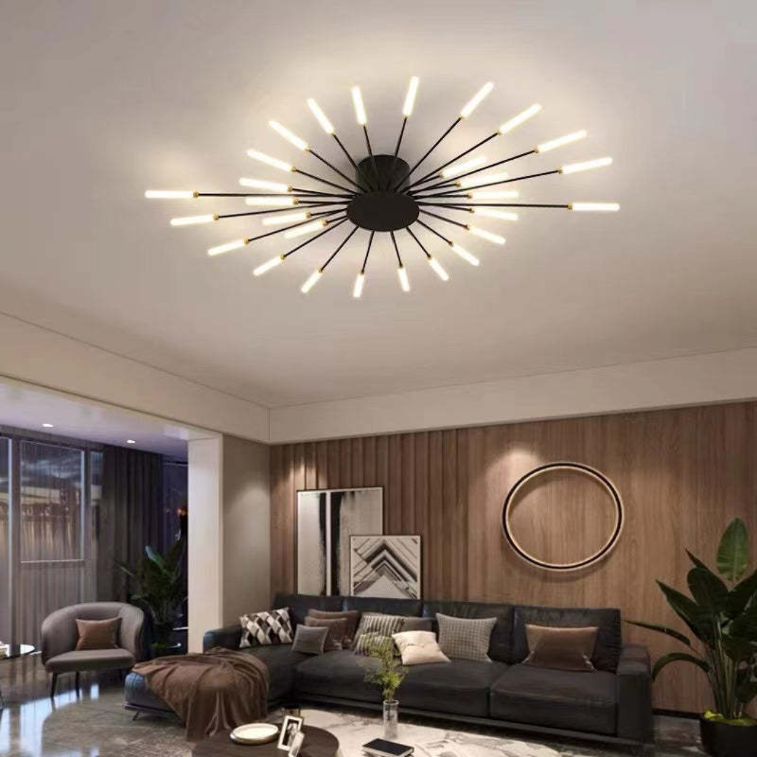 Large Modern LED Ceiling Light in Black