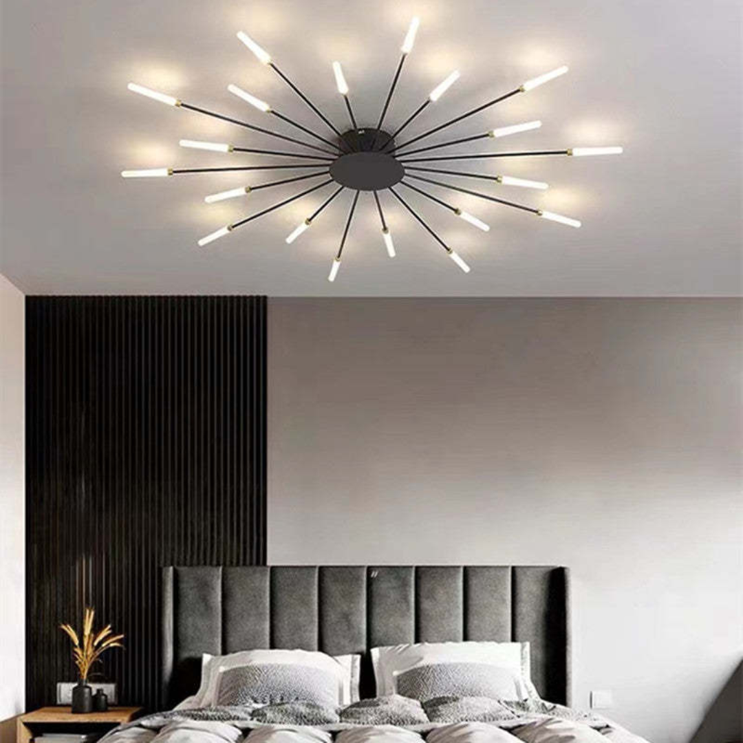 Large Modern LED Ceiling Light in Black