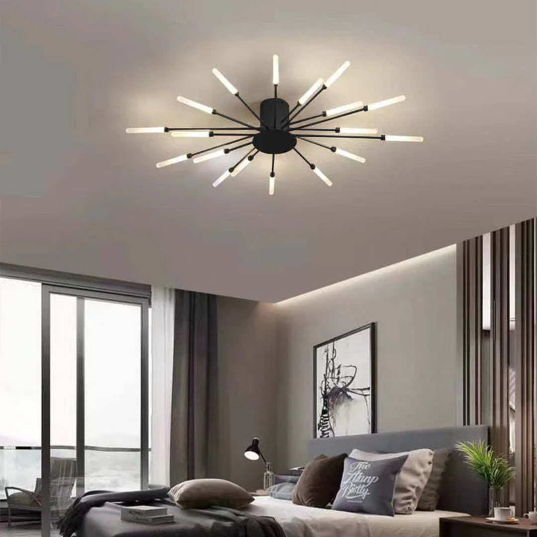 Large Modern LED Ceiling Light in Black