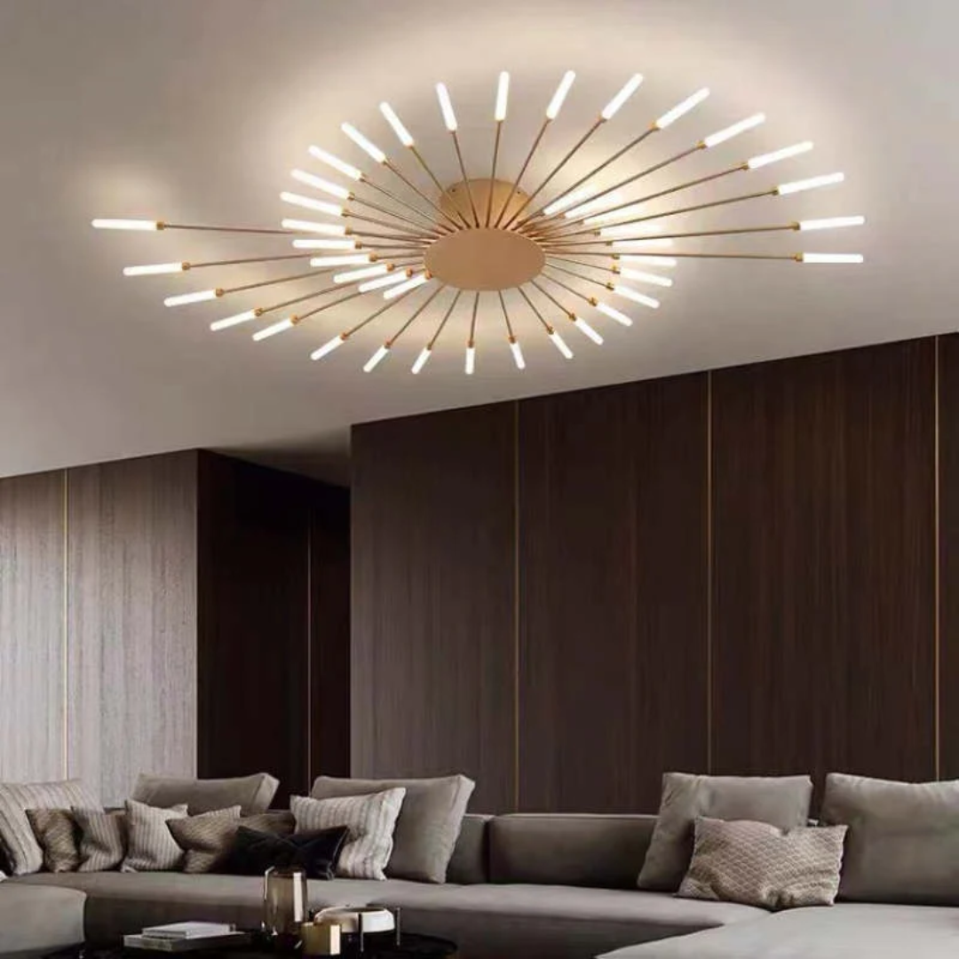 Large Modern LED Ceiling Light in Gold