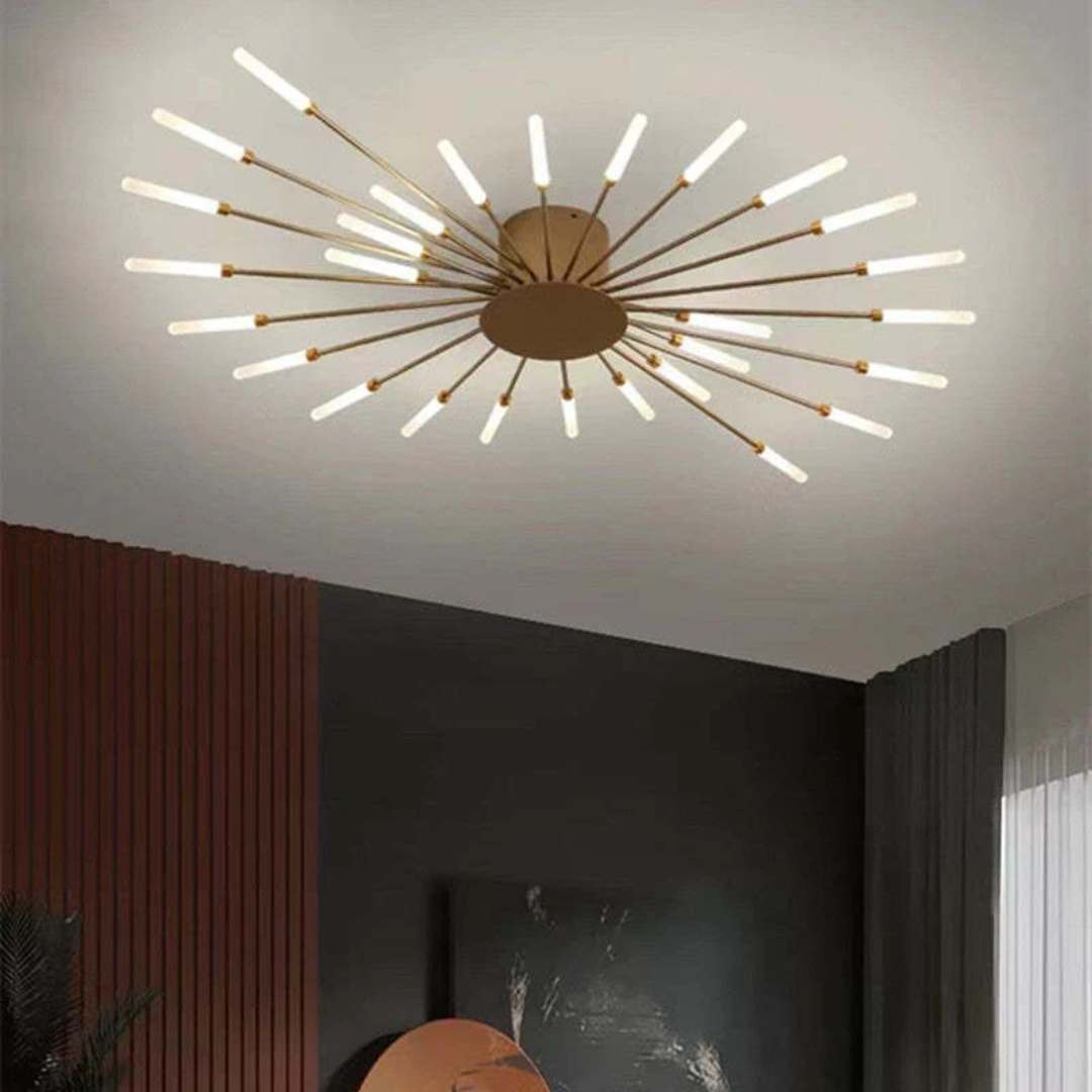Large Modern LED Ceiling Light in Gold