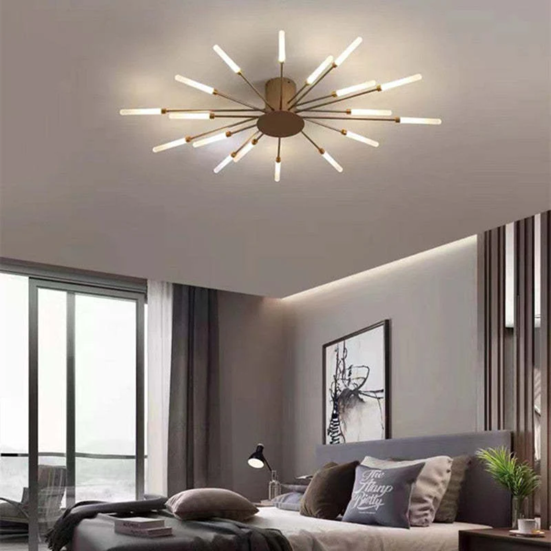Large Modern LED Ceiling Light in Gold