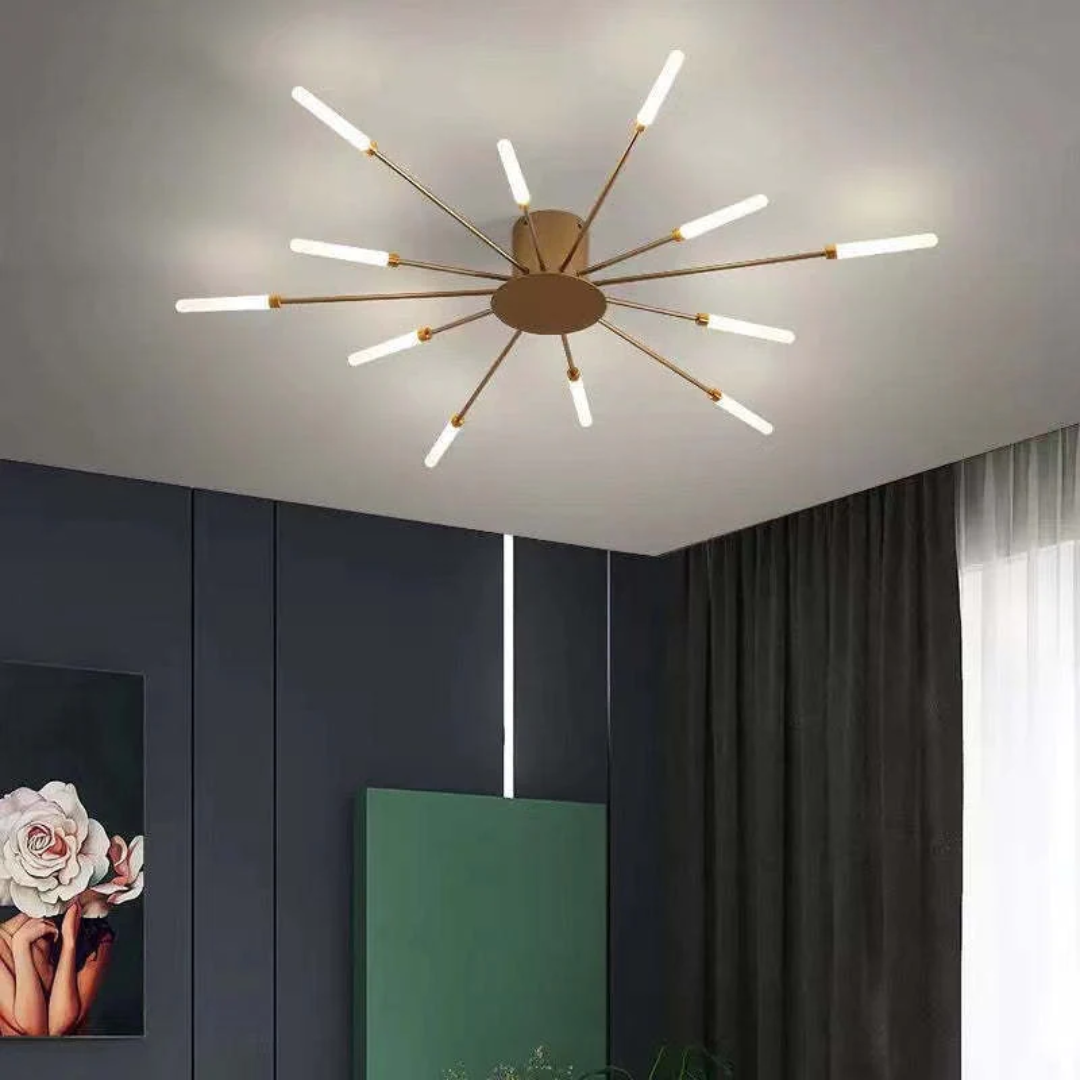 Large Modern LED Ceiling Light in Gold