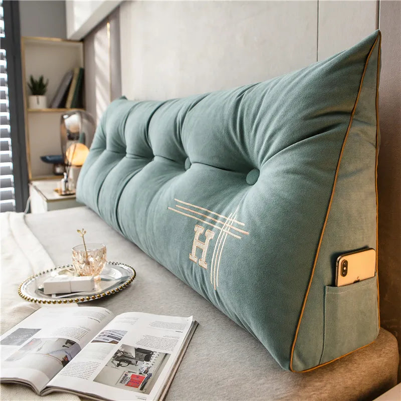 Large Plush Reading Pillow in Light Green
