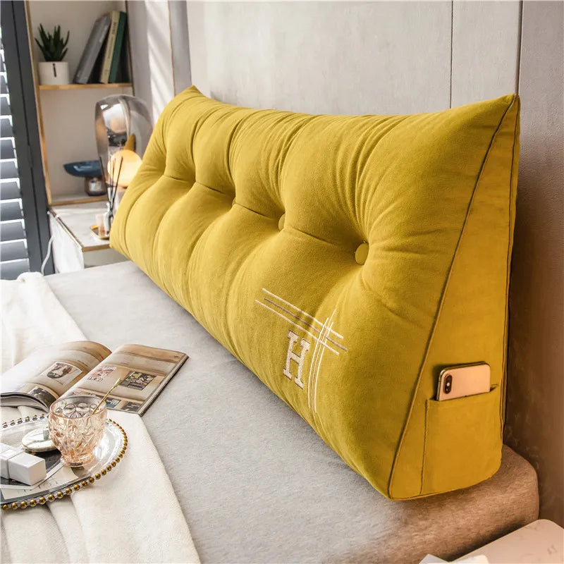 Large Plush Reading Pillow in Yellow