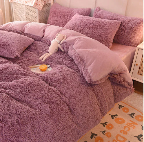 Long-Pile Plush Duvet Cover Set