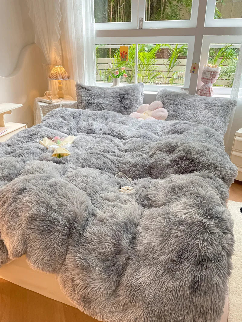 Long-Pile Plush Duvet Cover Set