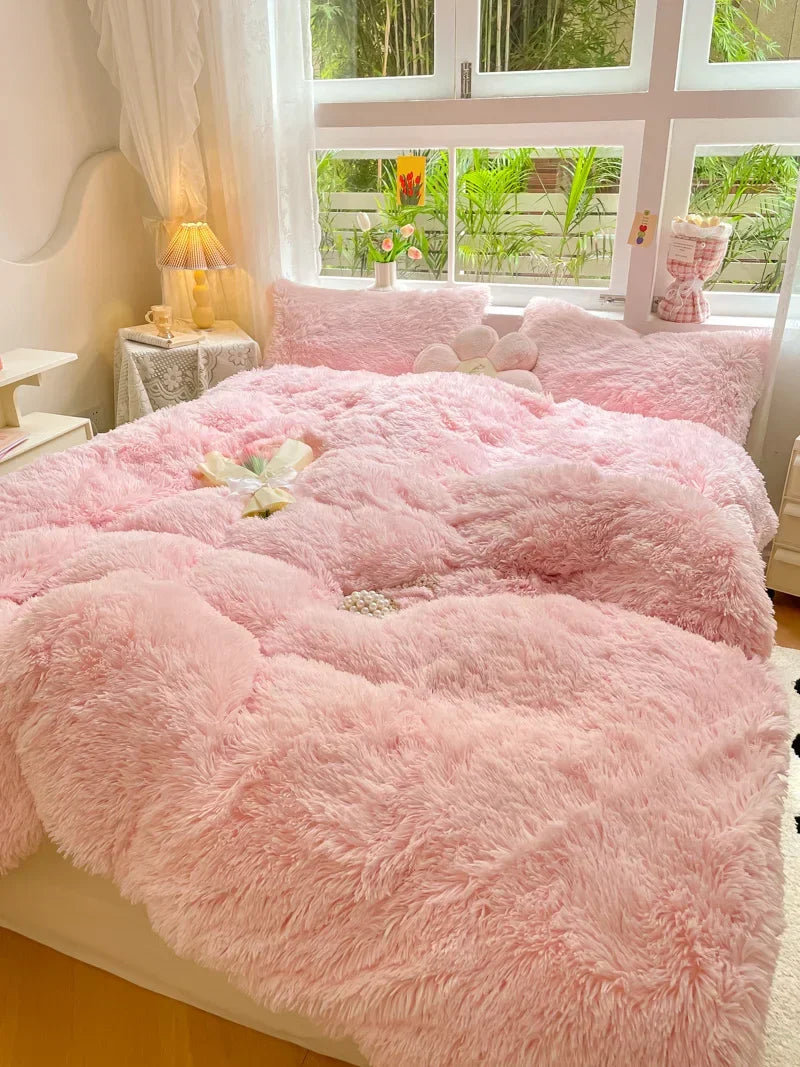 Long-Pile Plush Duvet Cover Set