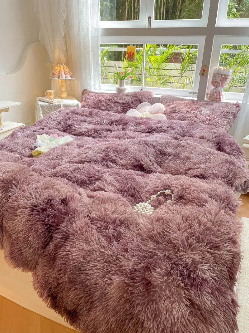 Long-Pile Plush Duvet Cover Set