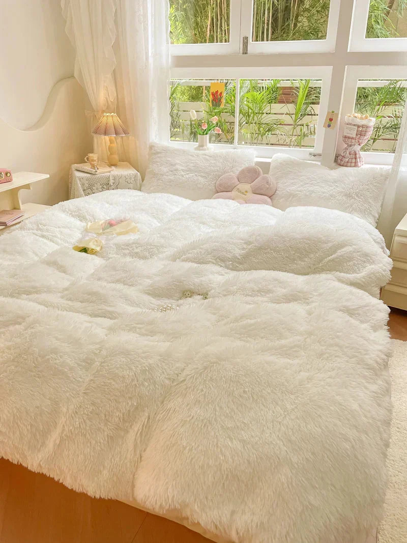 Long-Pile Plush Duvet Cover Set