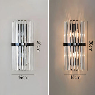Crystal Prism Wall Sconce in Black