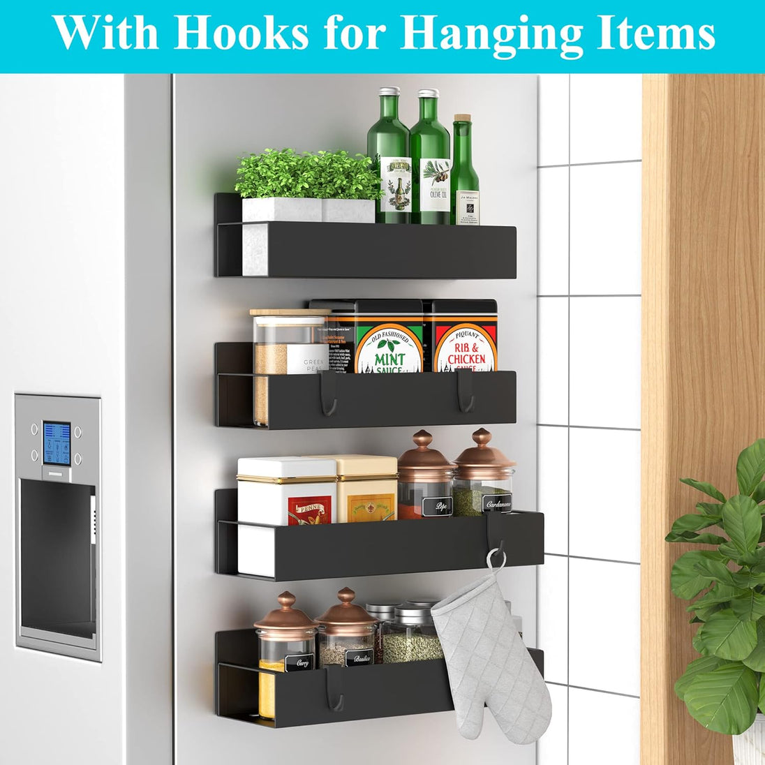 Magnetic Spice Rack, Set of 4