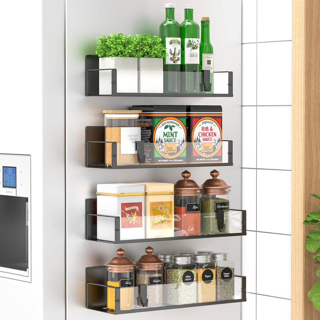 Magnetic Spice Rack, Set of 4