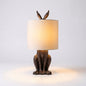 Masked Animal Sculpture Table Lamp in Black