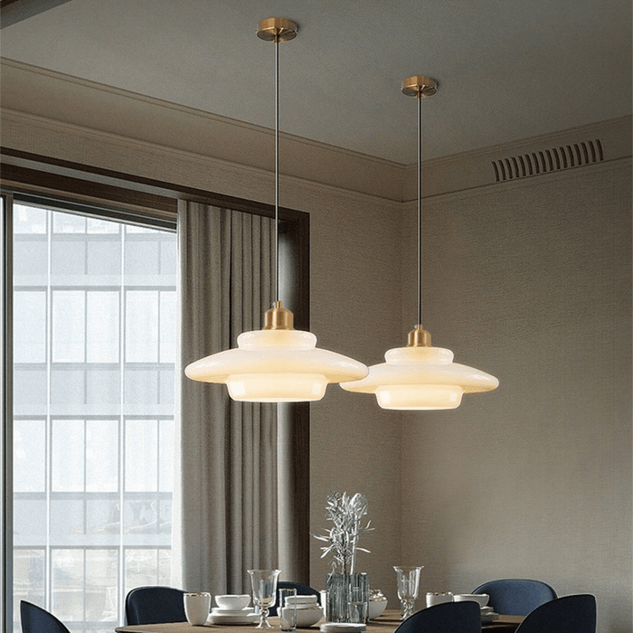 Milk Glass Pendant Light – alternative angle