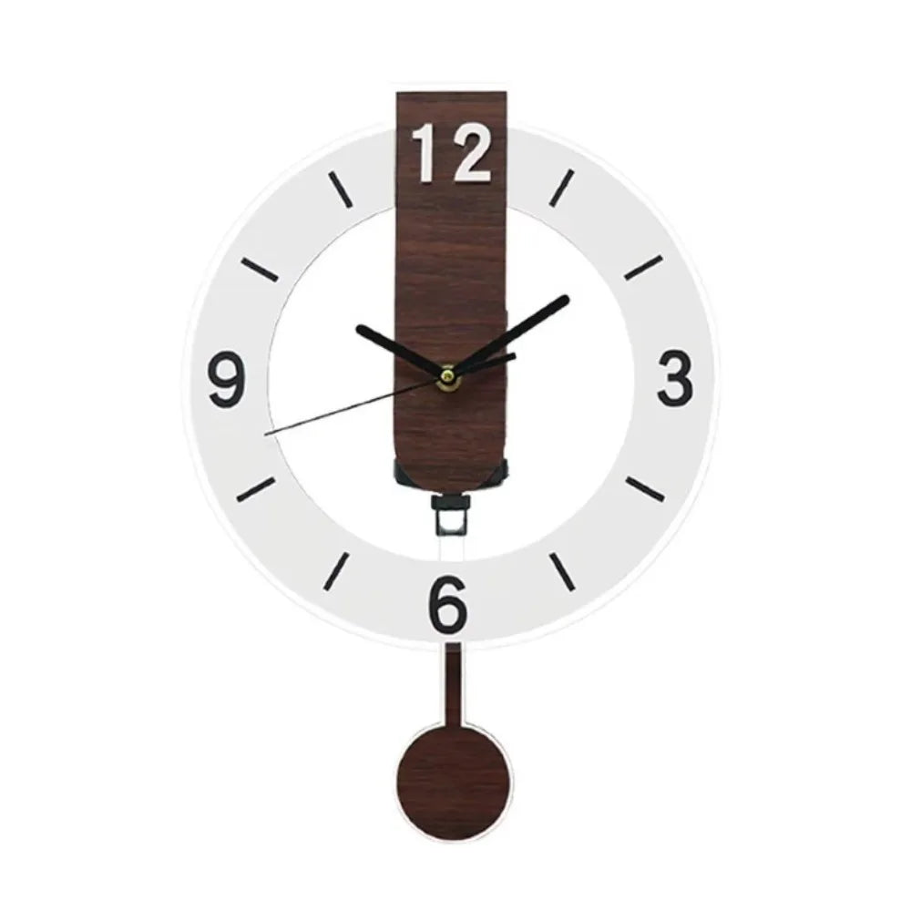 Acrylic and Wood Pendulum Clock – close-up