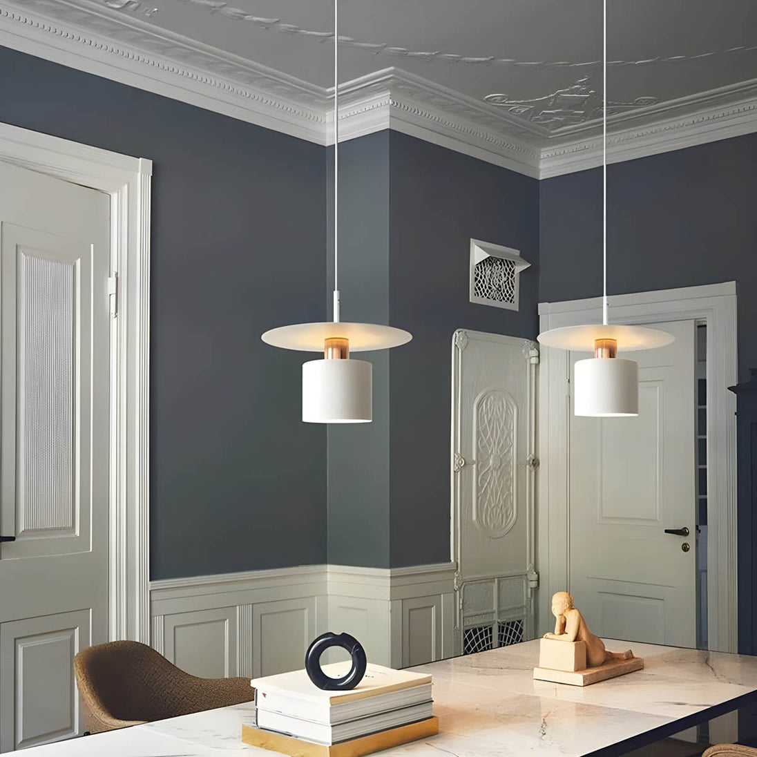 Minimalist Metal Dome Pendant Light – close-up