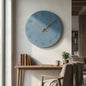 Minimalist Silent Round Wall Clock in Blue