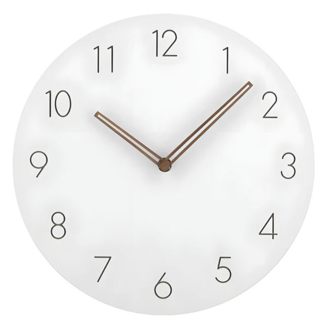 Minimalist Round Wall Clock in White