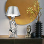 Modern Glass and Metal Table Lamp – Silver, Style A