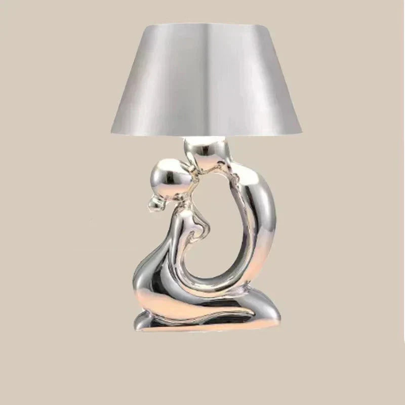 Modern Glass and Metal Table Lamp – Silver, Style B