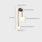Modern Nordic gold wall sconce with glass globe shade