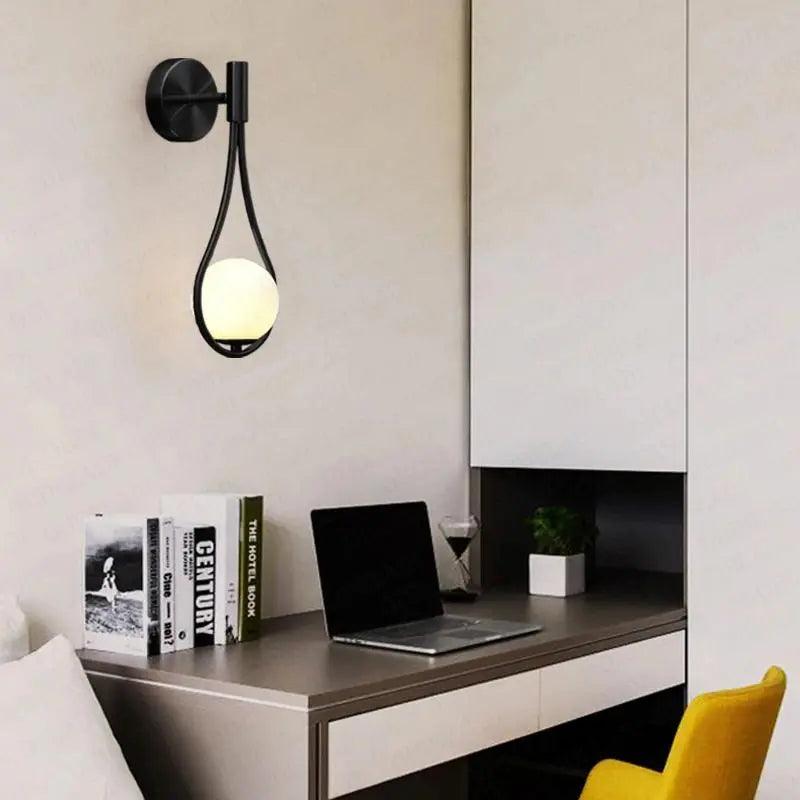 Modern Nordic wall sconce with glass shade