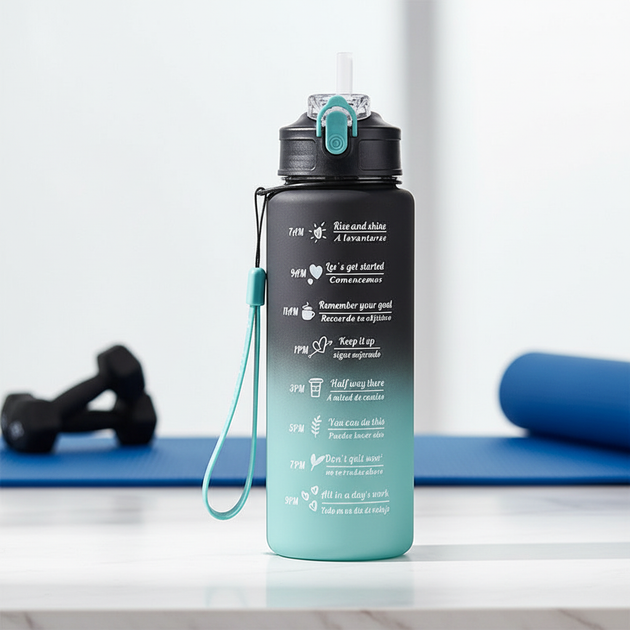 Motivational Water Bottle with Time Markings