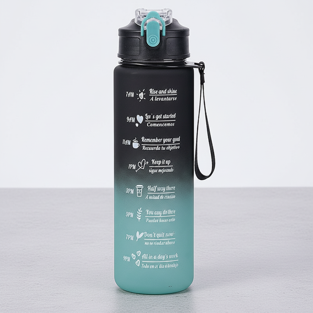 Motivational Water Bottle with Time Markings