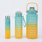 Motivational Water Bottle with Time Markings in Yellow/Blue
