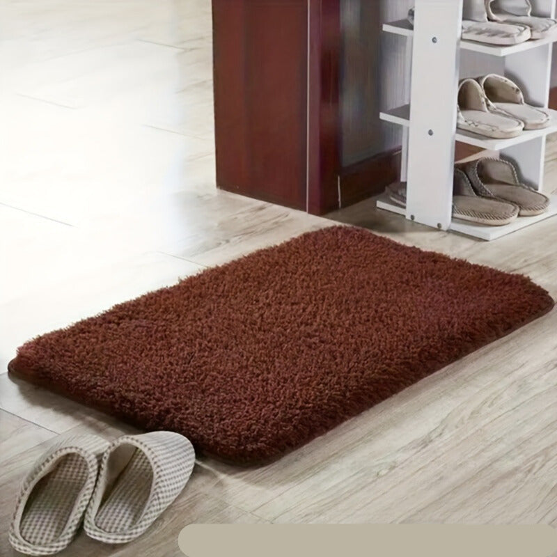 Non-Slip Geometric Bath Mat in Coffee