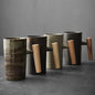 Nordic Ceramic Latte Mug with Wooden Handle
