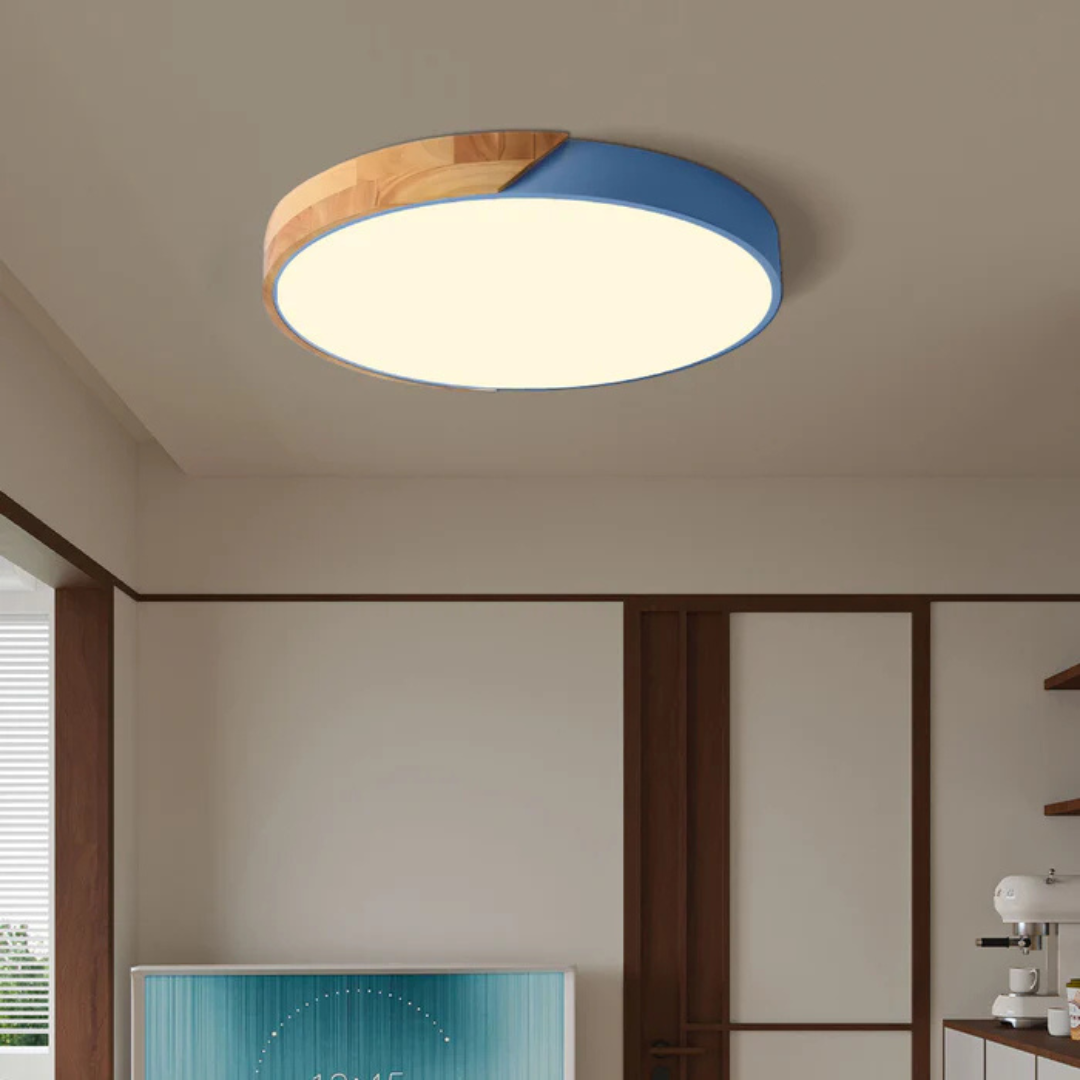 Metal and Wood LED Ceiling Light – product photo