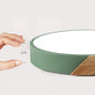 Metal and Wood LED Ceiling Light – close-up