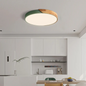 Metal and Wood LED Ceiling Light – in a room setting