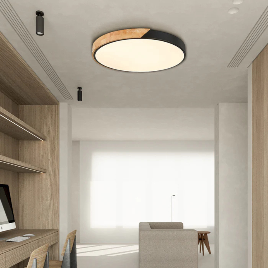 Metal and Wood LED Ceiling Light – size overview