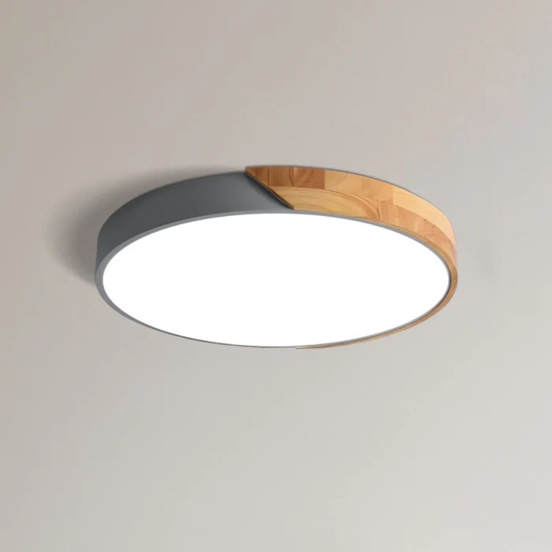 Metal and Wood LED Ceiling Light – lifestyle photo