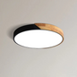Metal and Wood LED Ceiling Light in Black