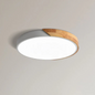 Metal and Wood LED Ceiling Light in White