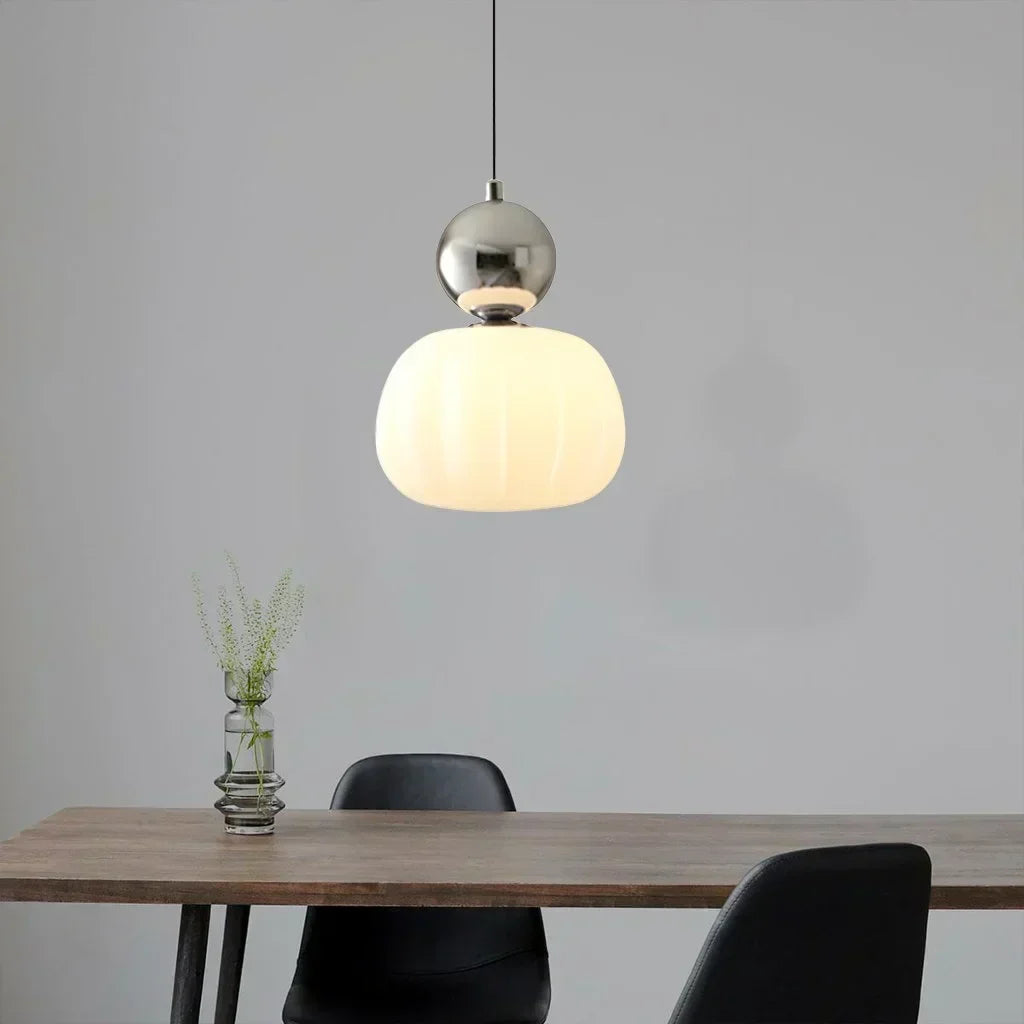 Pumpkin Glass Pendant Light – size overview