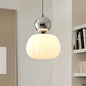 Pumpkin Glass Pendant Light in Chrome