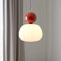 Pumpkin Glass Pendant Light in Red