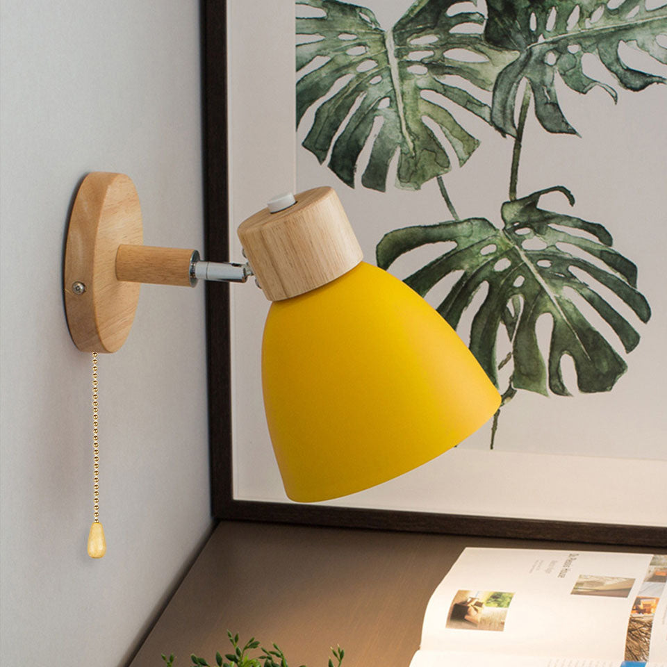 Wood and Iron Wall Sconce – in a room setting