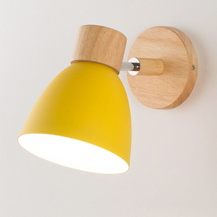 Wood and Iron Wall Sconce – styled view