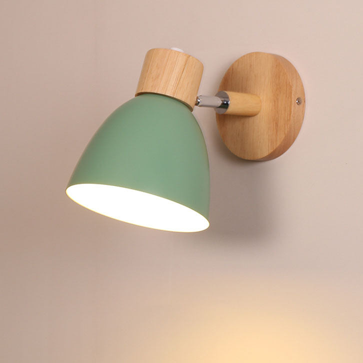 Wood and Iron Wall Sconce in Green – product photo