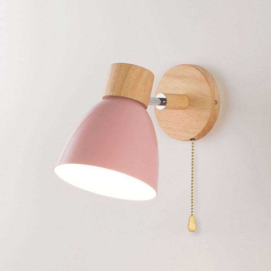 Wood and Iron Wall Sconce in Pink – product photo