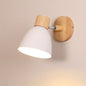 Wood and Iron Wall Sconce in White