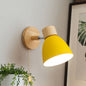 Wood and Iron Wall Sconce in Yellow