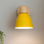 Wood and Iron Wall Sconce in Yellow – product photo