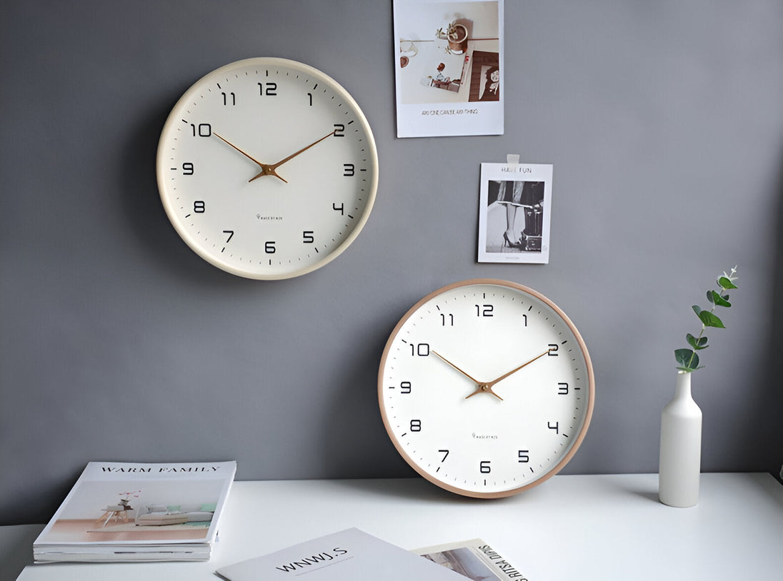 Nordic Wooden Wall Clock – in a room setting